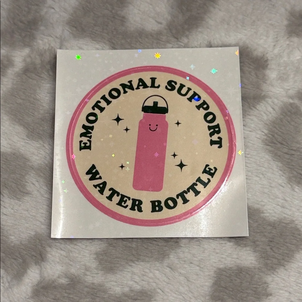 Sparkly Emotional Support Water Bottle Stickers